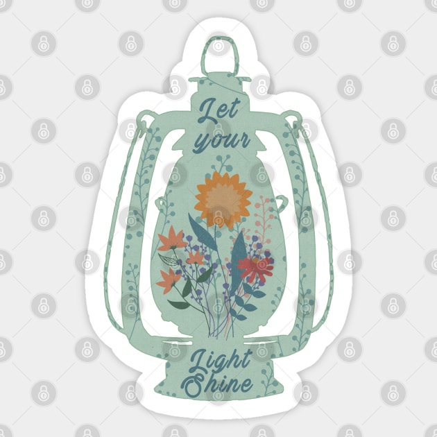 Let Your Light Shine Floral Lamp Sticker by The WYLD Tribe